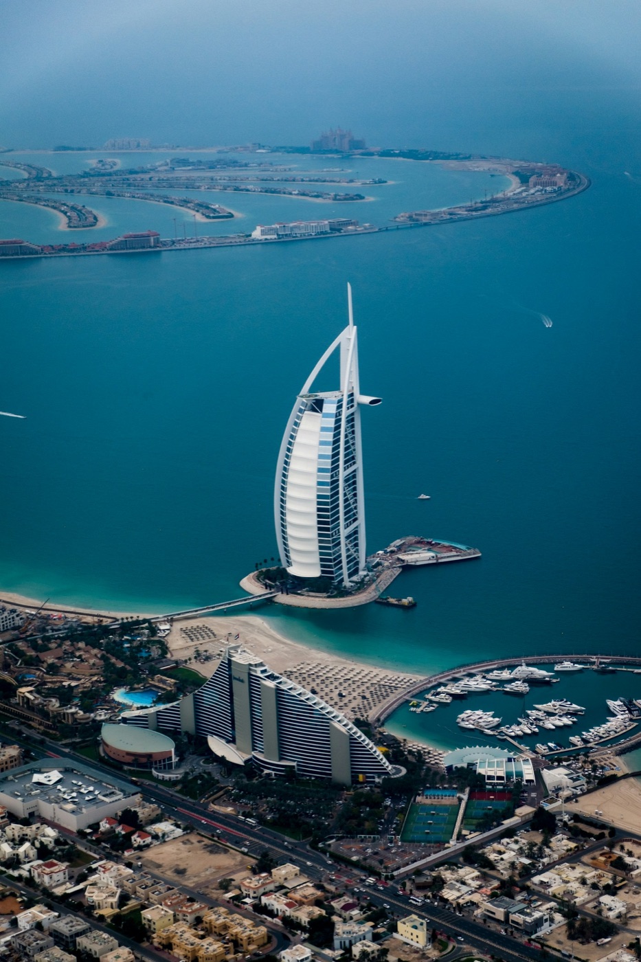 Palm Jumeirah and Burj Al Arab from above